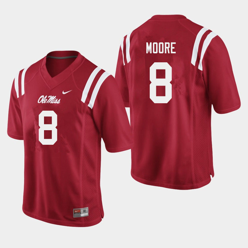 Elijah Moore Ole Miss Rebels NCAA Men's Red #8 Stitched Limited College Football Jersey XJM6858DJ